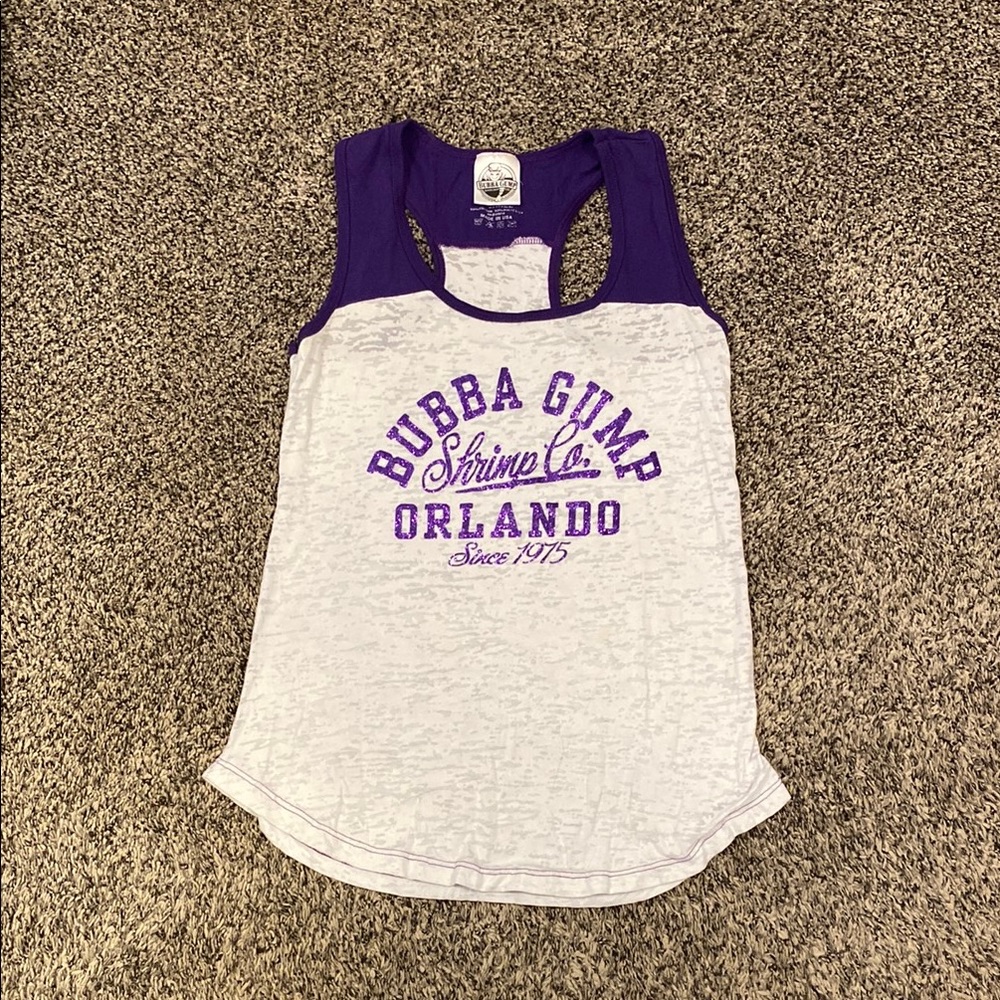 Purple and White Bubba Gump Tank Top